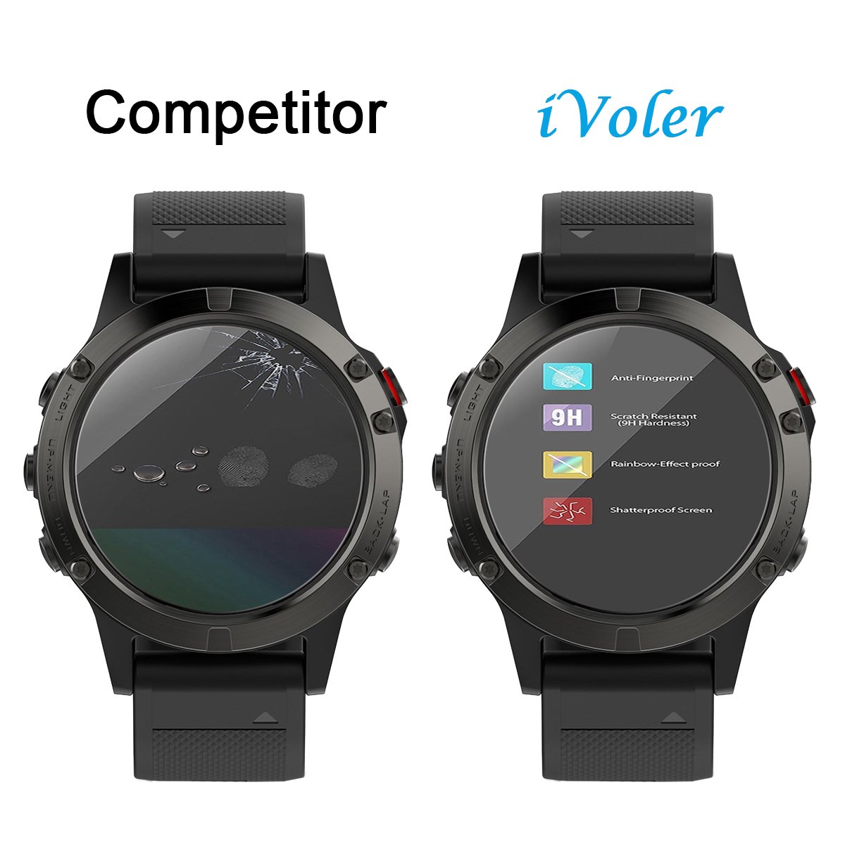 VGUARD 4 Pezzi Pellicola Protettiva In Vetro Temperato Per Garmin