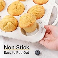 Vista 4 de Silicone Muffin Pans for Baking, Metal Reinforced Frame 12 Cups Regular Size Silicone Cupcake Pan Nonstick Muffin Tin for Baking Muffin, Cupcake