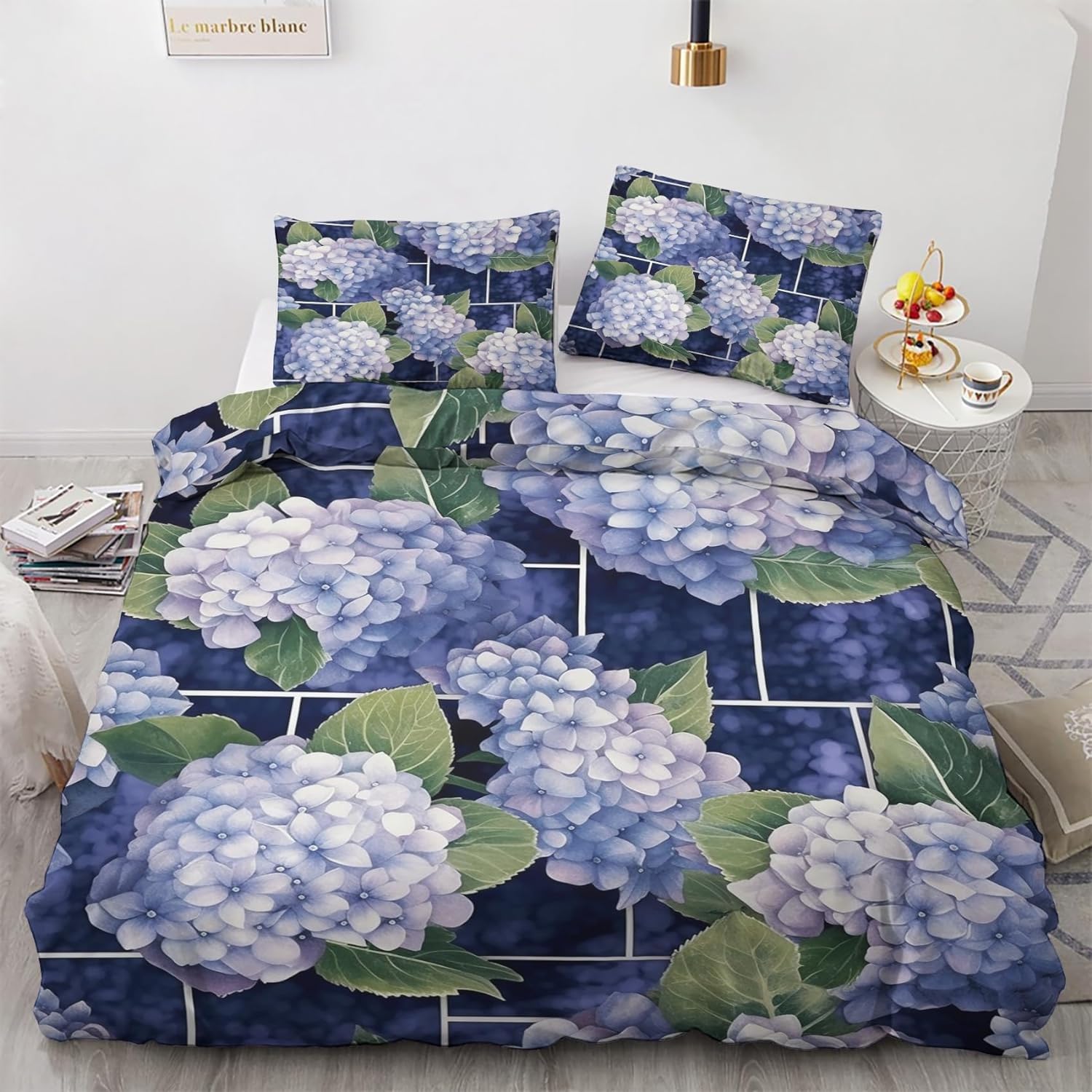 Parure de Lit 200x200 Hortensia Mauve pour une Chambre Ambiance Nature