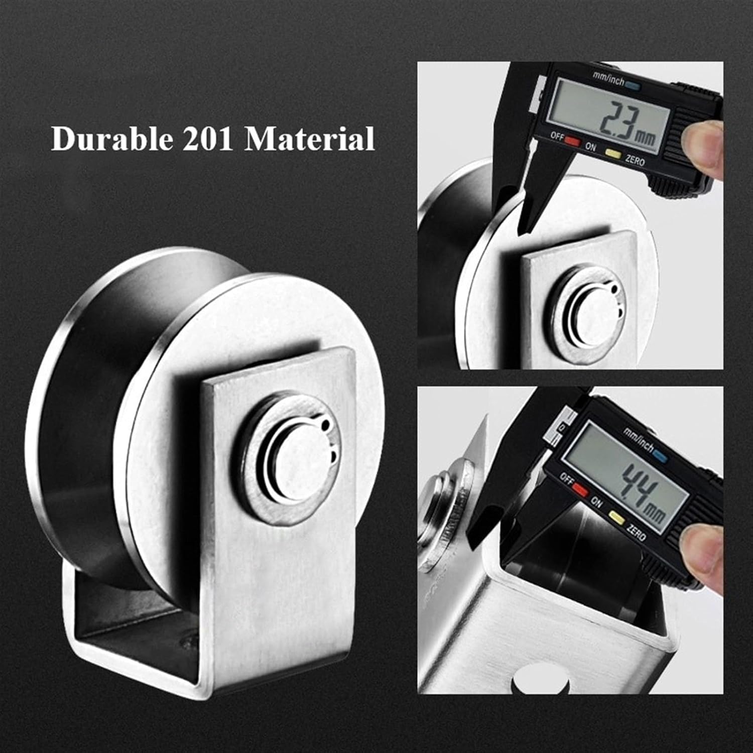 Lot de 4 poulies de roue à rainure en U en acier inoxydable 201 pour portails coulissants et applications de roulement à pression