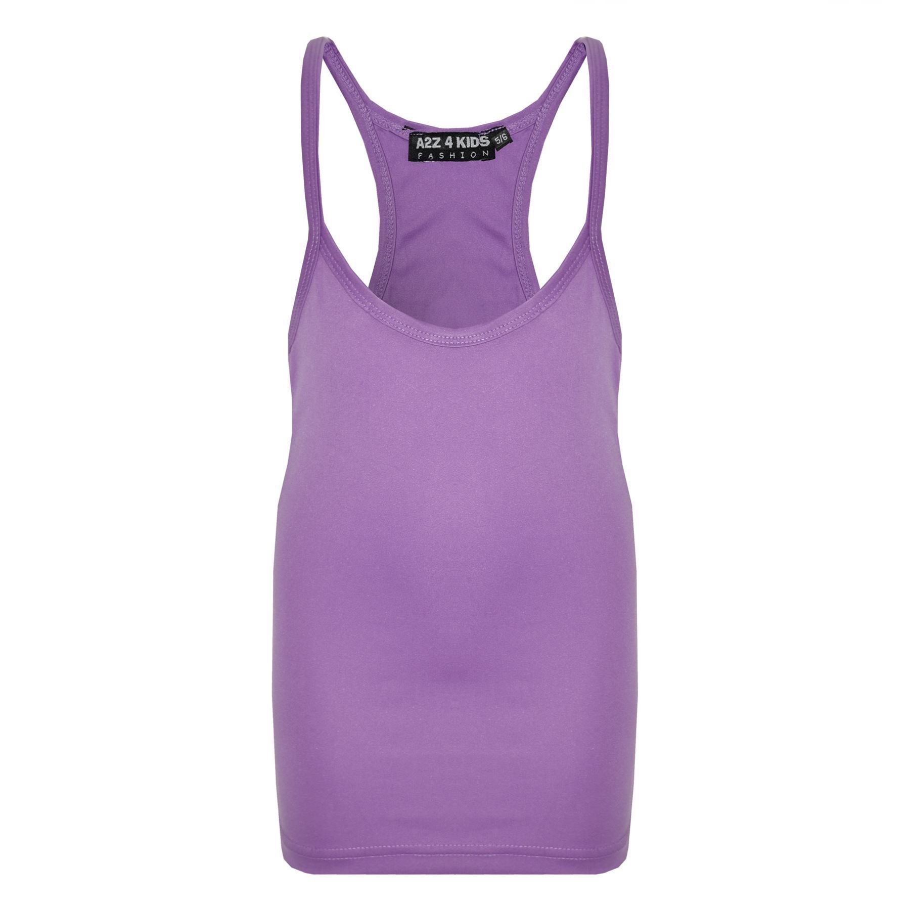Kids Girls Childrens Vest Top - Racer Vest Lilac 9-10