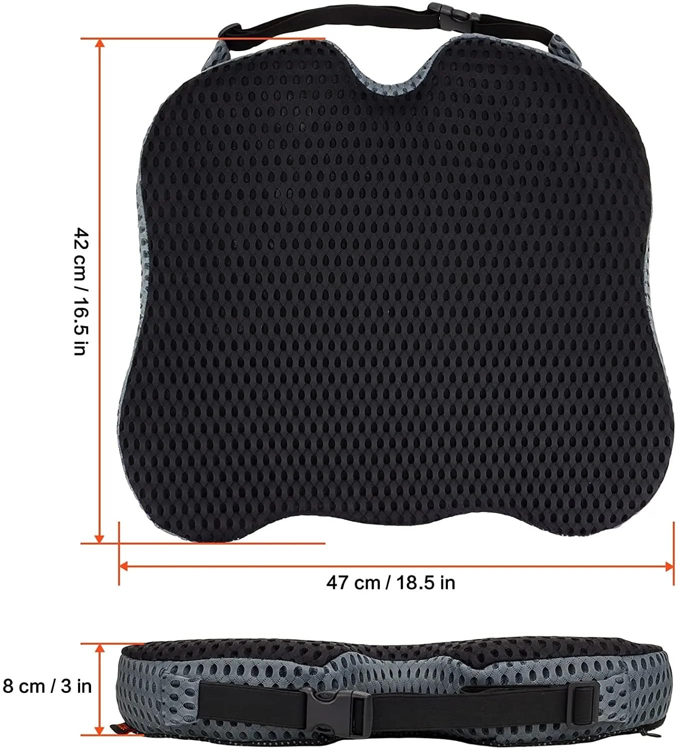 Cojín para coxis Cojin Antiescaras Cojín de Espuma viscoelástica para Coche, Silla ortopédica para Dolor de Espalda, coxis, Silla de Oficina, Soporte para Silla de Ruedas(Gray)