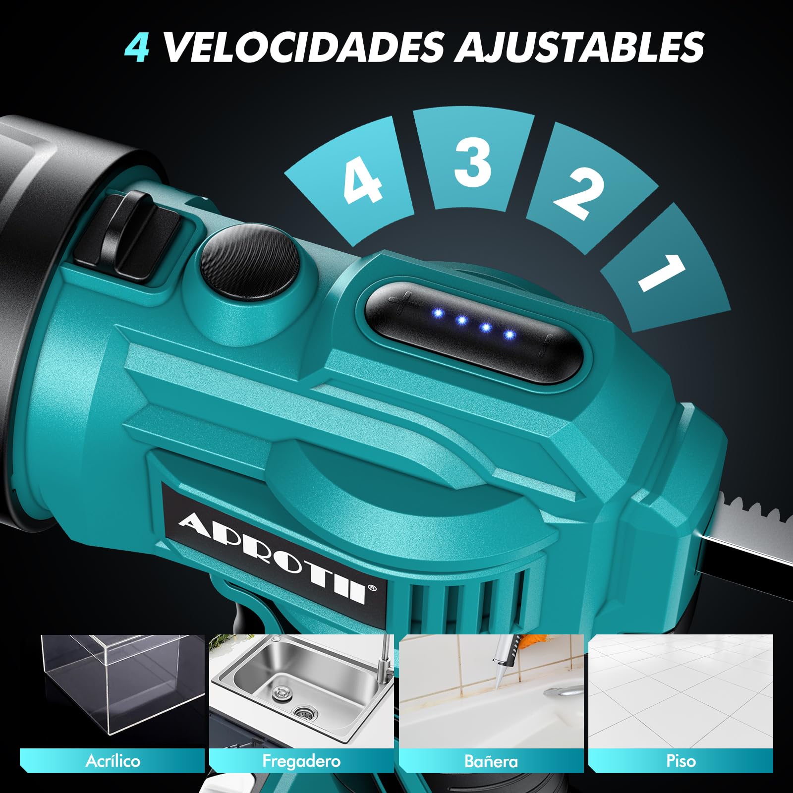 Pistola Silicona Eléctrica Compatible con 18V-Makita Baterías | Pistola Silicona Bateria con Luces LED, Pistola Silicona Bateria Profesional para 300 ml de Calafateo (Baterías no Incluidas)