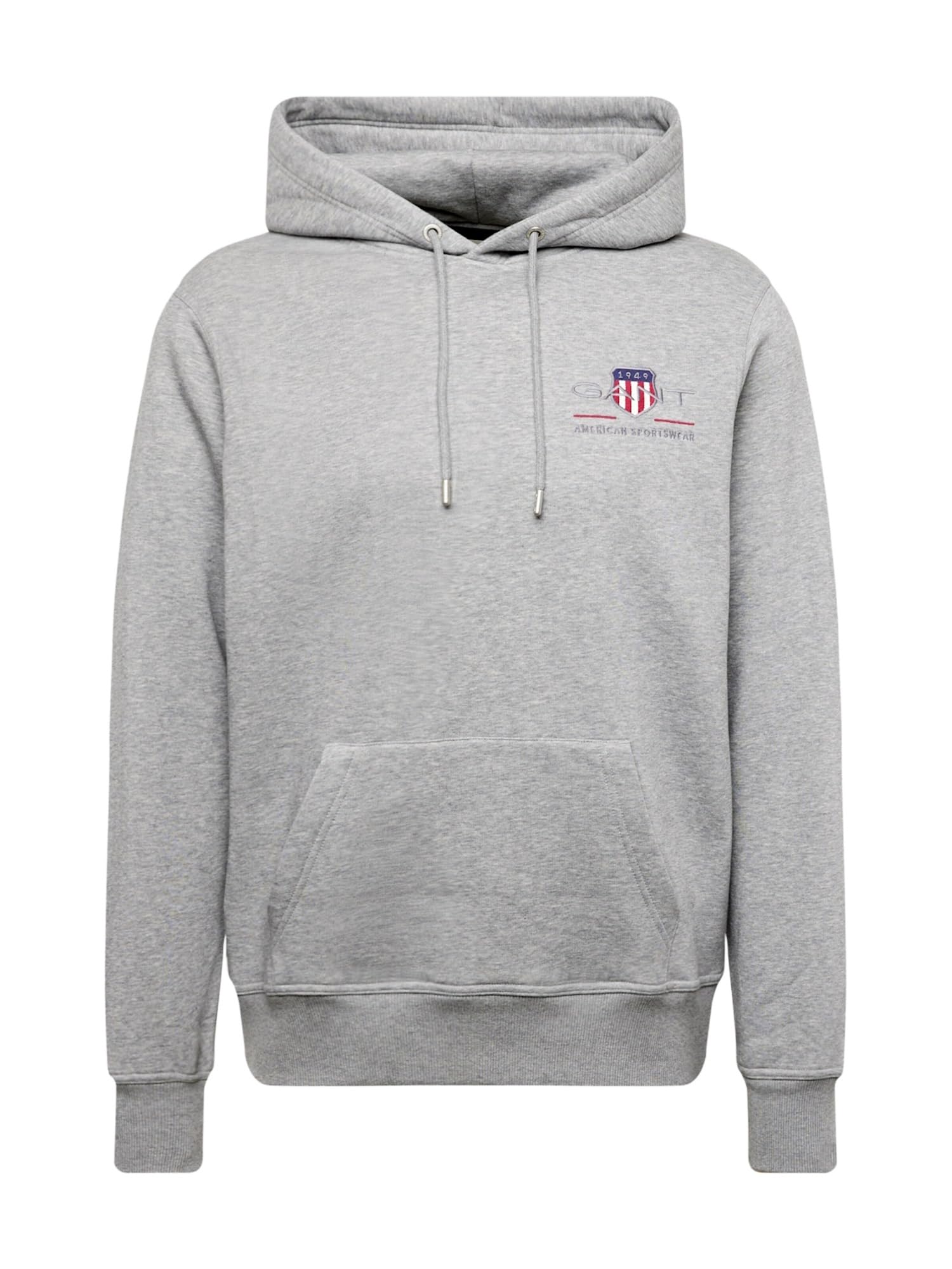 Gant Men's Grey Melange Reg Medium Archive Shield Hoodie Hooded Sweatshirt ,Xl