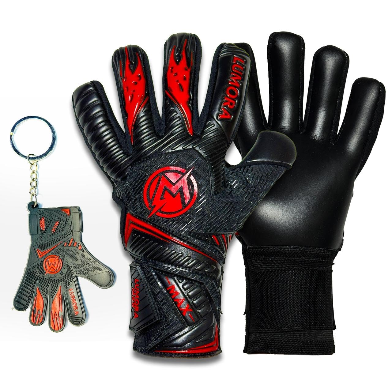 Goalkeeper Gloves-Professional Negative Cut Goalie Gloves with Contact Max Grip, 4mm Foam Padding & Airprene Backhand| No Finger Save, All-Weather