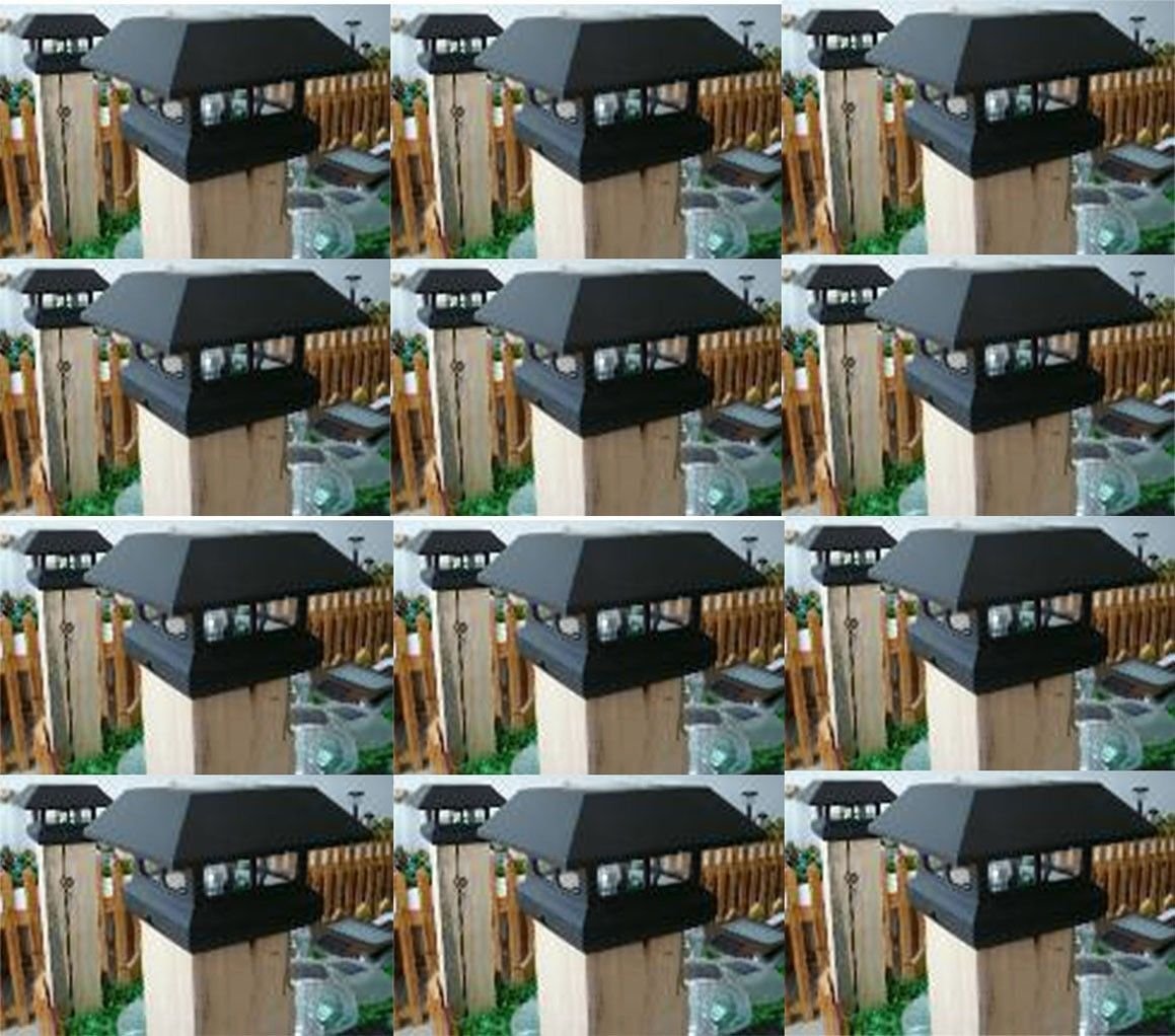 12 Black New Outdoor Garden Solar Panel Post Deck Cap Light