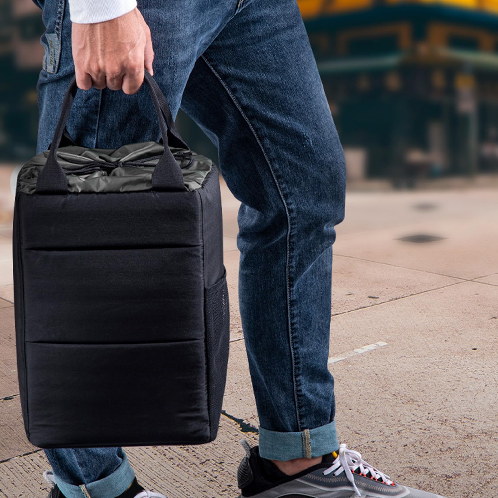 Bolsa de Inserción para Cámara, Bolsa Acolchada de Nailon para Cámara, a Prueba de Golpes, DLSR SLR, Bolsa para Mochila para R5 R6 T100 Z7 Z8 A6 A9 (Negro Gris)