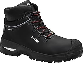 ELTEN Francesco XXSG Black Mid ESD S3 Safety Shoes for Men and Women Leather Steel Toe Cap Lightweight Robust