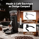 AAOBOSI Burr Coffee Grinder, Electric Bean Coffee Grinder with 60 Precise Grind Settings for Portafilter, Rechargeable LED Control Panel for Home, Travel & Camping - 7