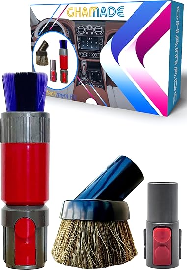 For Dyson Specialized Vacuum Brush Attachments for Car Detailing, Figurines, Funiture, Displays: Traceless Dust Brush, Premium Horsehair Dusting Brush Vacuum Accessories for V7 V8 V10 V11 V15