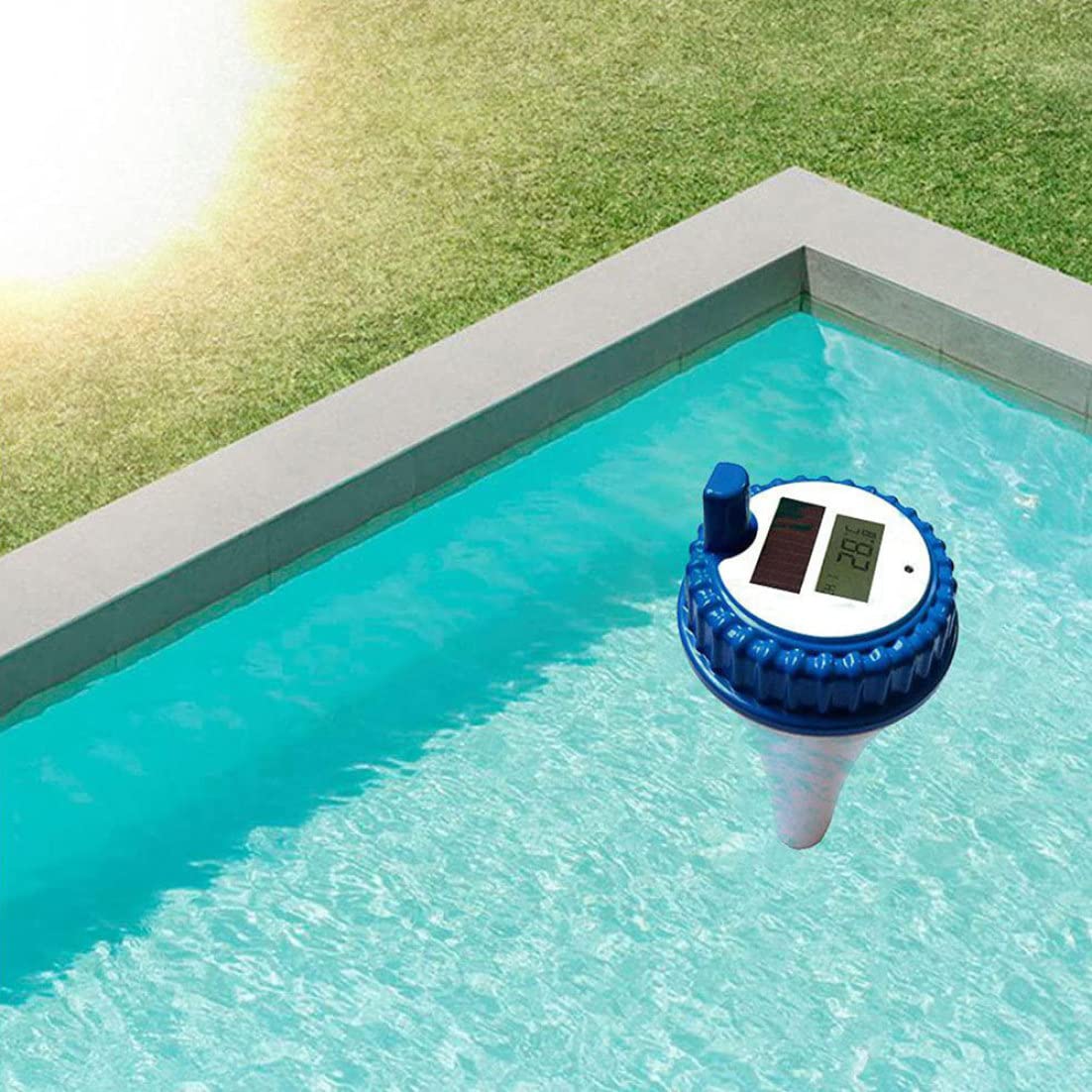 MILEVO Thermomètre à Eau Flottant Thermomètre de Piscine Solaire Outils de Mesure de la température de l'eau Flottante numérique