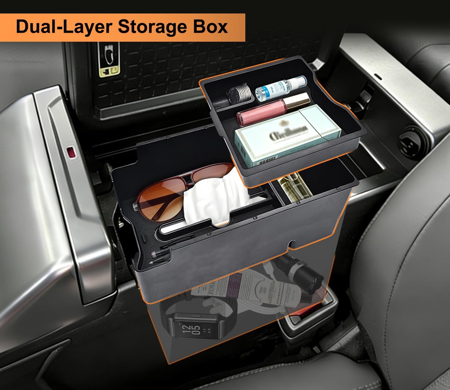 GZSH Dual Center Console Organizer for Toyota RAV4 2026+ Accessories image 3