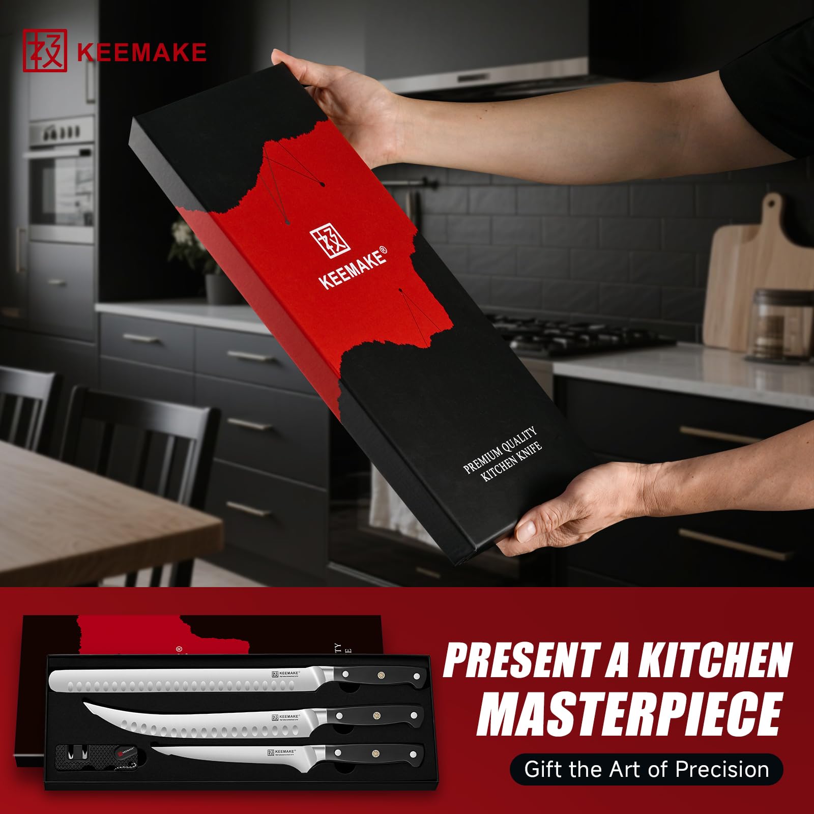 KEEMAKE Brisket Carving Knife Set, 3-Piece Slicing Knife for BBQ & Meat — Amazon image 7