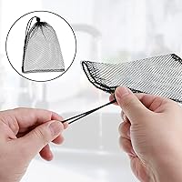 Vista 3 de TecUnite 10 Piezas Bolsas de Malla con Cordón Bolsas de Lavandería Grandes de Malla de Nailon Bolsa de Malla para Regalo Apta para Lavavajillas