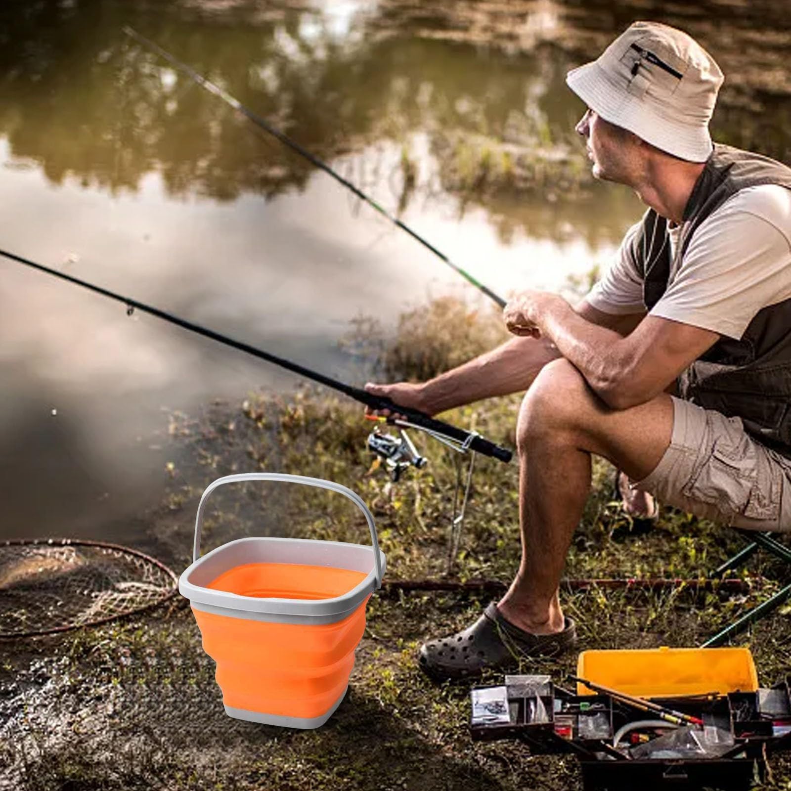 釣り用具 ロッド、リール、バケツ 釣り用具 ロッド、リール、バケツ