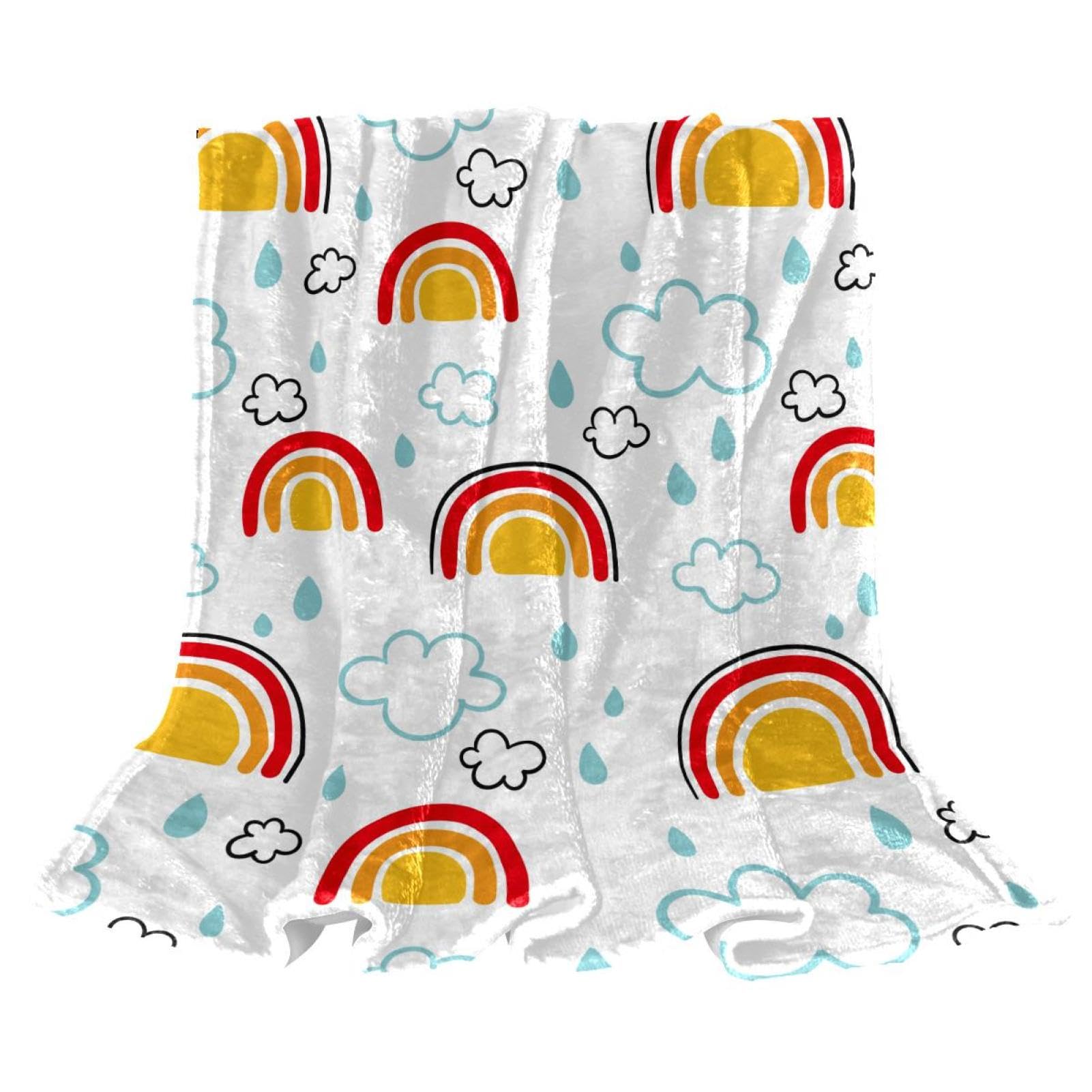 Couverture polaire soleil et nuages plaid canapé et jeté de lit chambre 150x100