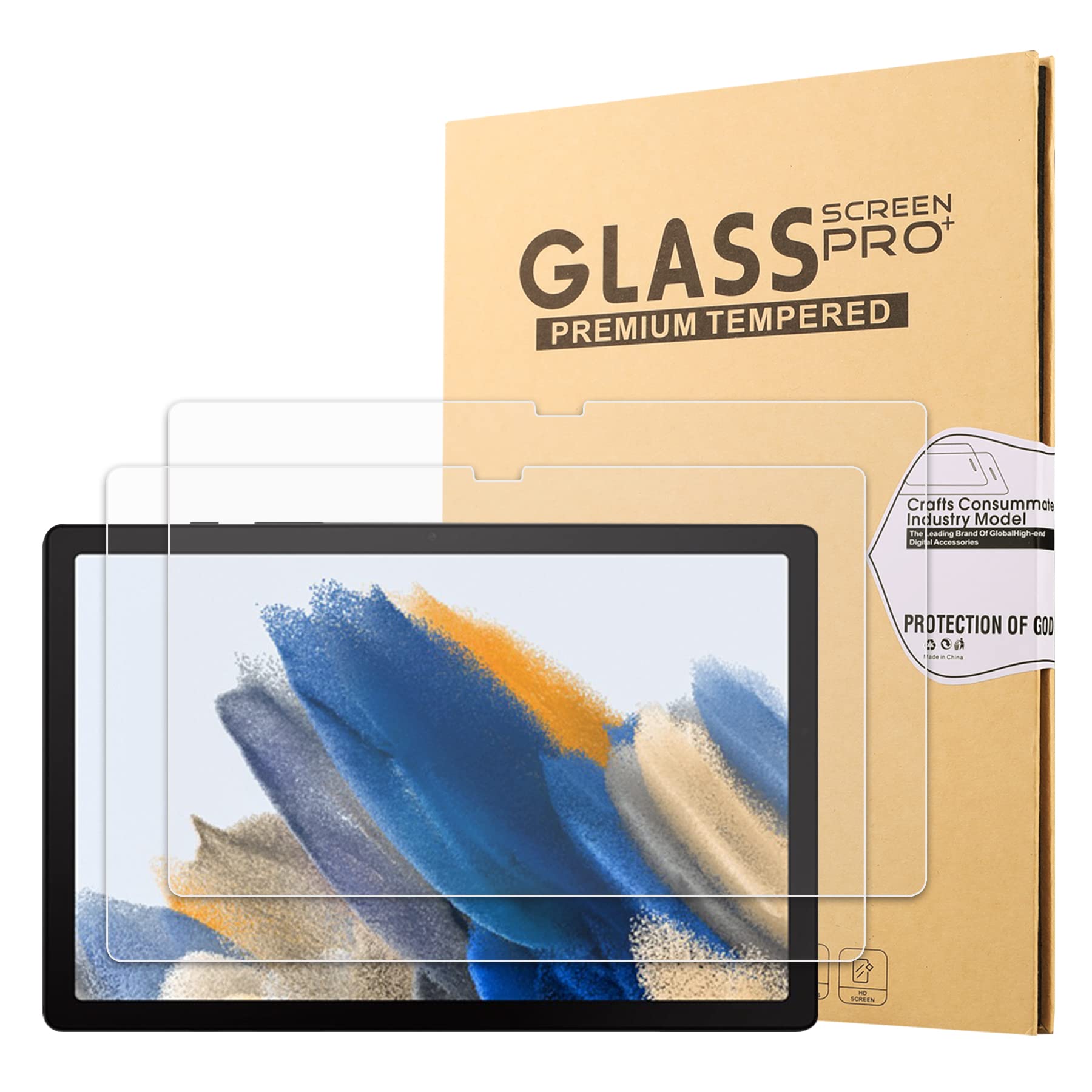 Gylint 2-Packs Galaxy Tab A8 10.5 (2021) Screen Protector Glass - HD Clear Anti-Scratch No Bubble 9H Hardness Tempered Glass Screen Protector for Galaxy Tab A8 SM-X205 / SM-X200
