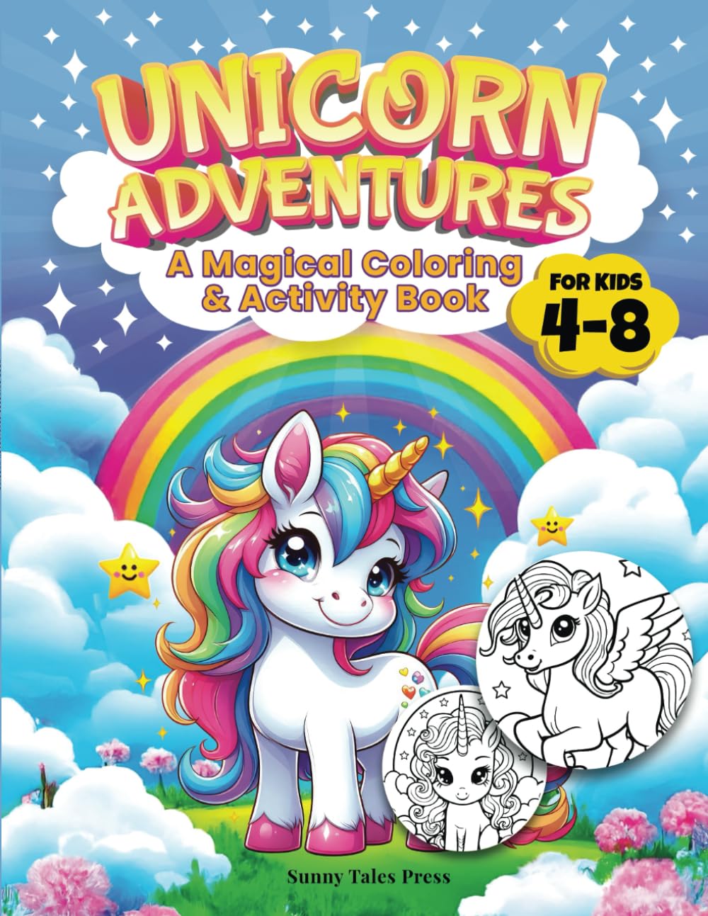 Unicorn Adventures Coloring Book: Fun and Magical Unicorn-Themed Coloring Pages, Mazes, and Activities for Kids Ages 4-8