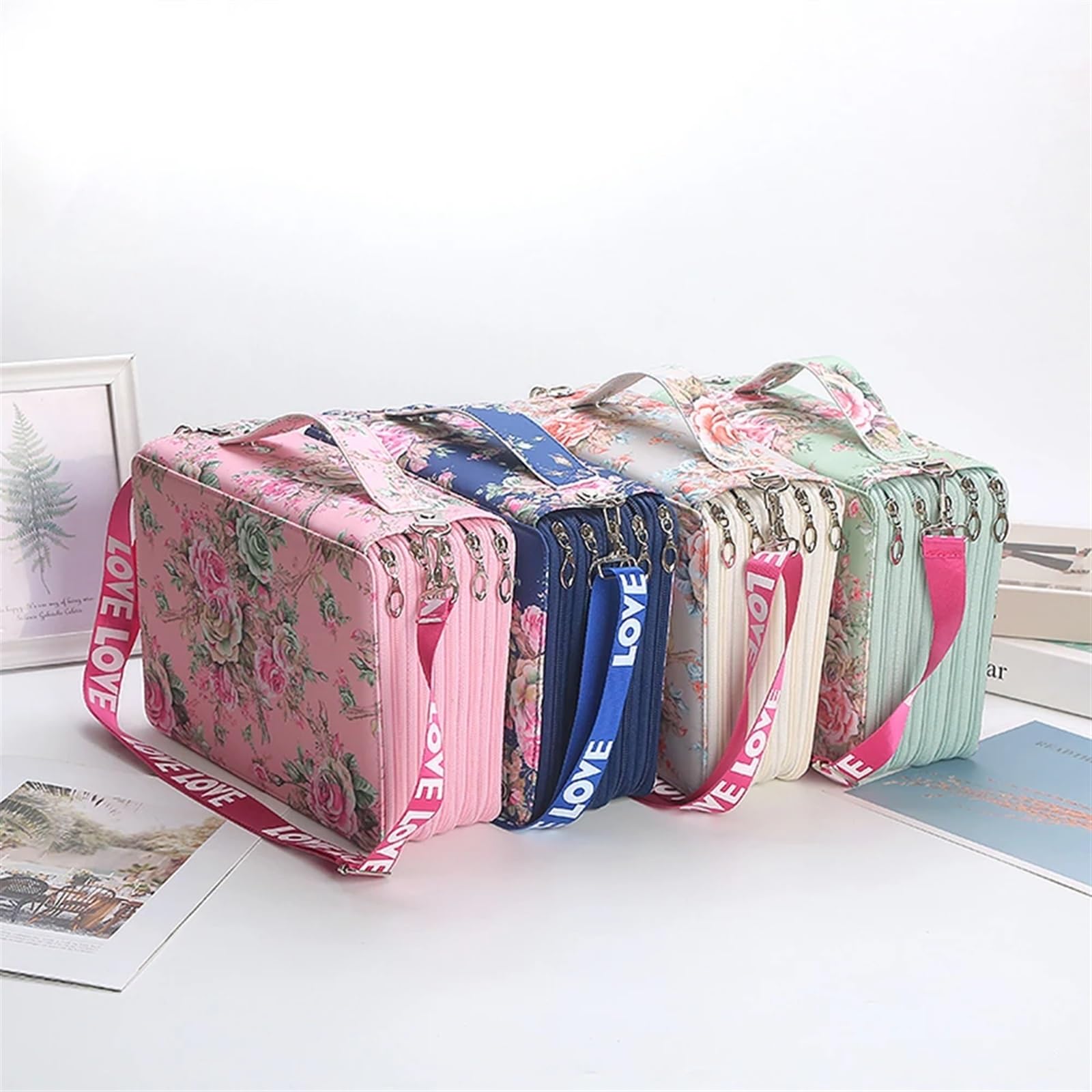 Stiftetasche Federmäppchen mit 250 Fächern, Federmäppchen for die Schule, großes Fassungsvermögen, Stifttasche, ästhetische Schreibwarenbox, Organizer mit 5 Fächern(Style 03)