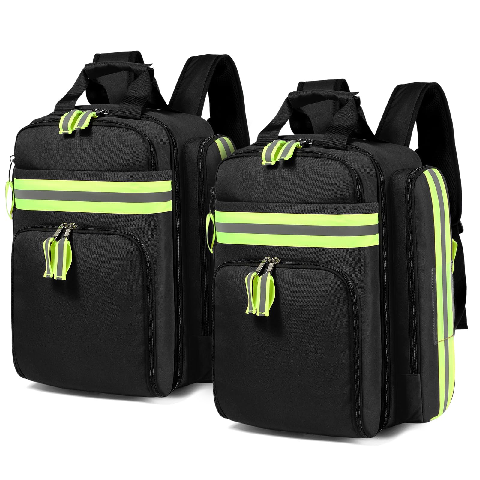 Gatycallaty First Aid Backpack - Medical Evacuation Bag - Red Emergency Lifeguard Bag for Ems Emt First Responders (Black, Pack of 2)