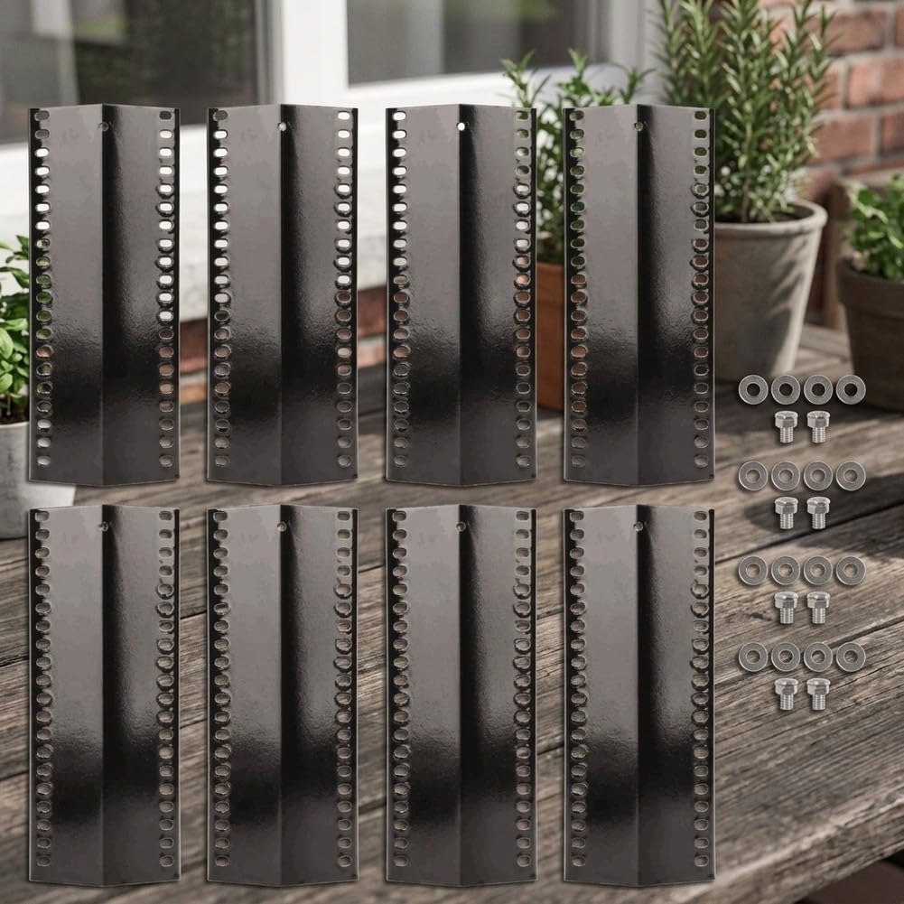 Copribruciatore Acciaio Regolabile per Griglie per landmann Copribruciatore(XH00127-Silver 8pcs)