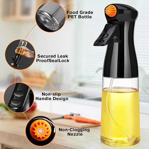 Miniatura 2 de Showvigor Pulverizador de aceite de oliva para cocinar boquilla giratoria de 68fl oz botella de spray de aceite de oliva de primera calidad con