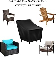 Vista 5 de Fundas para sillas de patio, fundas impermeables para muebles de patio, resistentes al aire libre, 420D, funda para silla de patio, para todos