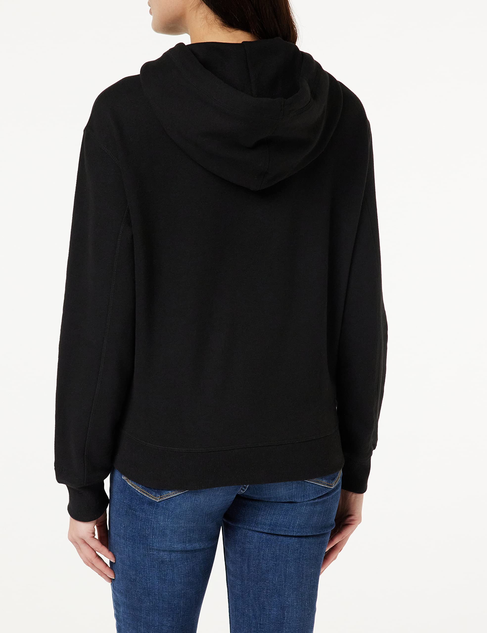 Calvin Klein Jeans Sweat Femme Ck Embroidery Avec Capuche, Noir (Ck Black), M