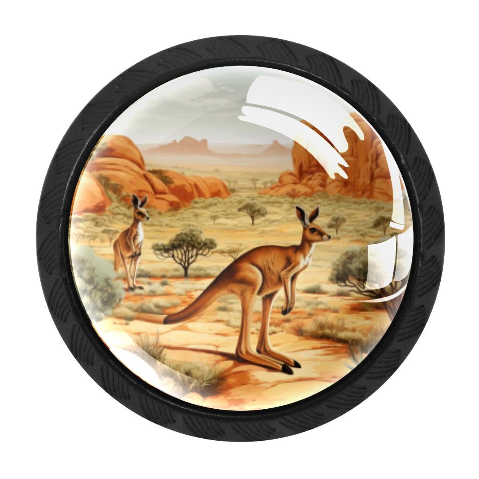 CHENZZZZ 4 Pack Round Cabinet Knobs for Kitchen Bathroom Closet Dresser Cabinets, Kangaroo