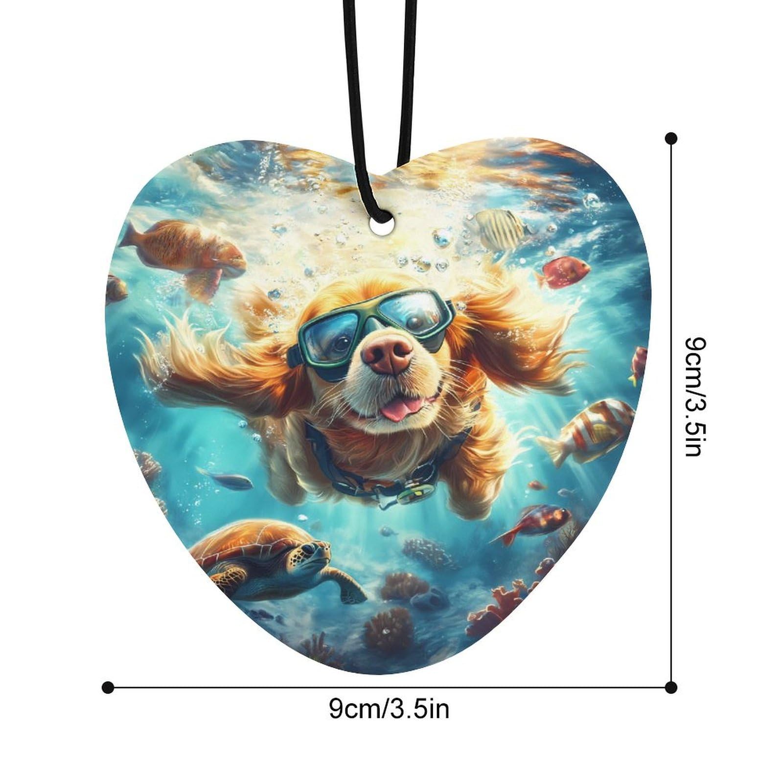 Retriever Dog Undersea Diving Car Air Freshener Hanging Aromatherapy Tablets for Car Accessories Love form