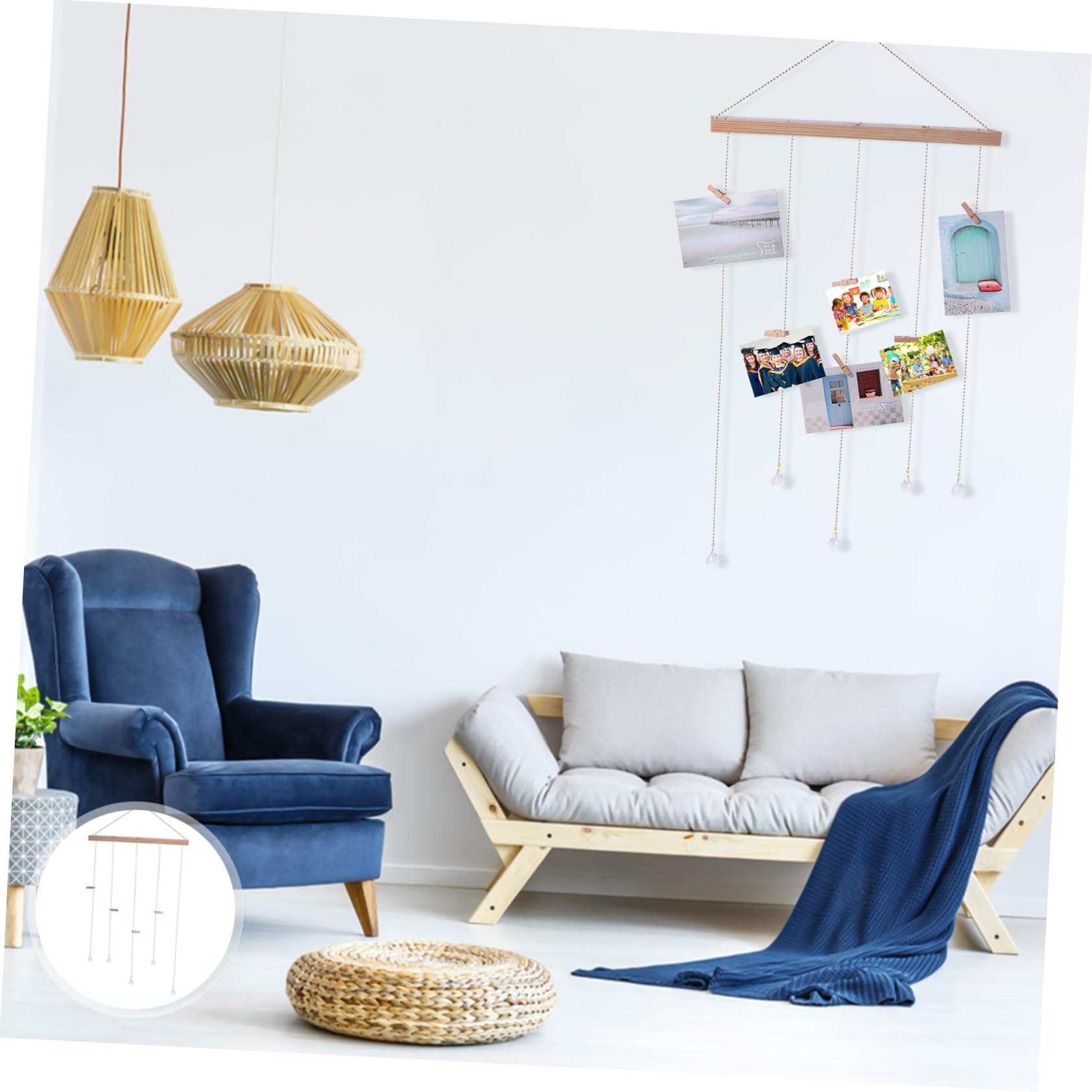 Decoración navideña 1 Juego Creativo para Colgar Fotos en la Pared, Adorno de Madera con Clip para Fotos, para el hogar, sólido, para Bodas, cumpleaños, Decoraciones navideñas, lig