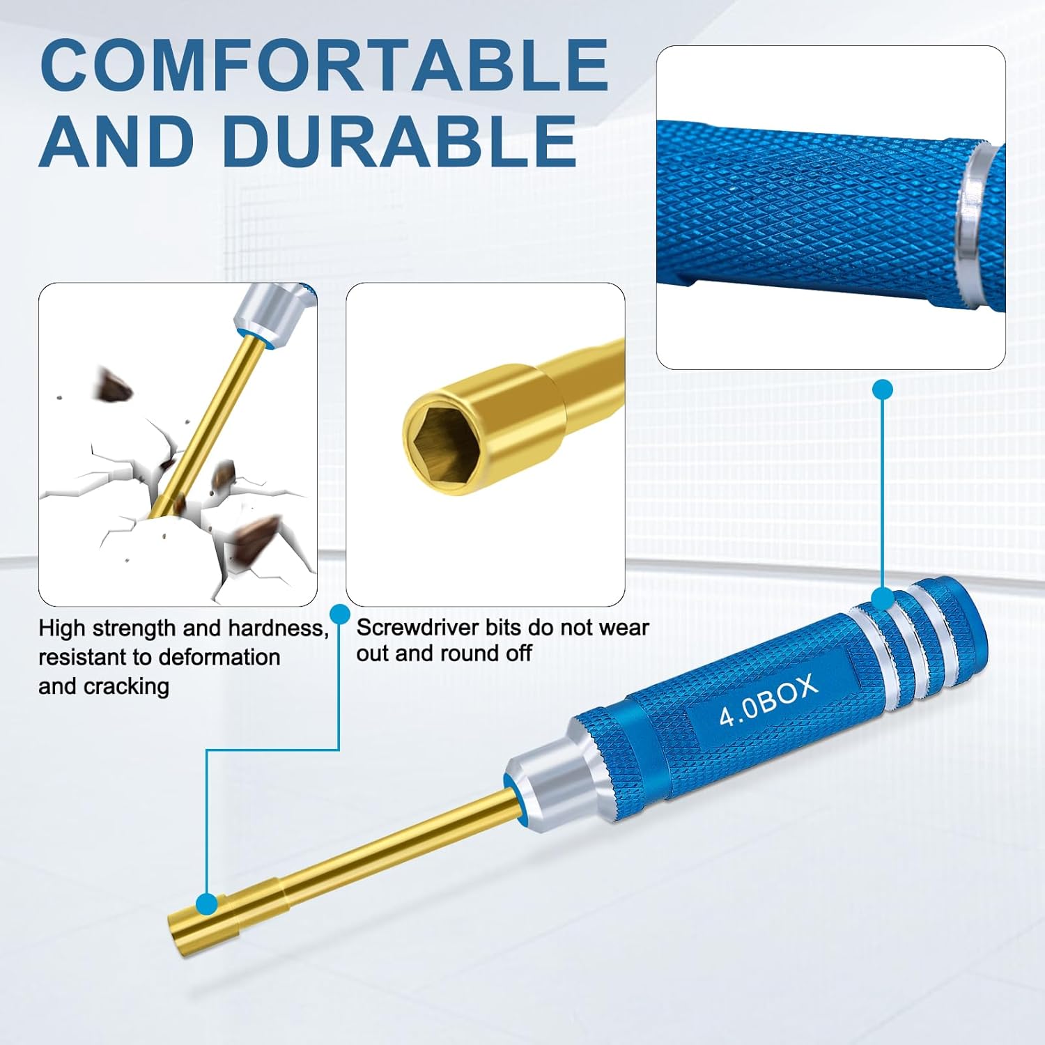 Hex Nut Screwdriver Set 2.0mm 2.5mm 3.0mm 3.5mm 4.0mm 4.5mm 5.0mm Hexagonal Head Nut Driver for Axial SCX24 Wheel Fixing 7PCS Screwdrivers for RC Models Car Boat Helicopter