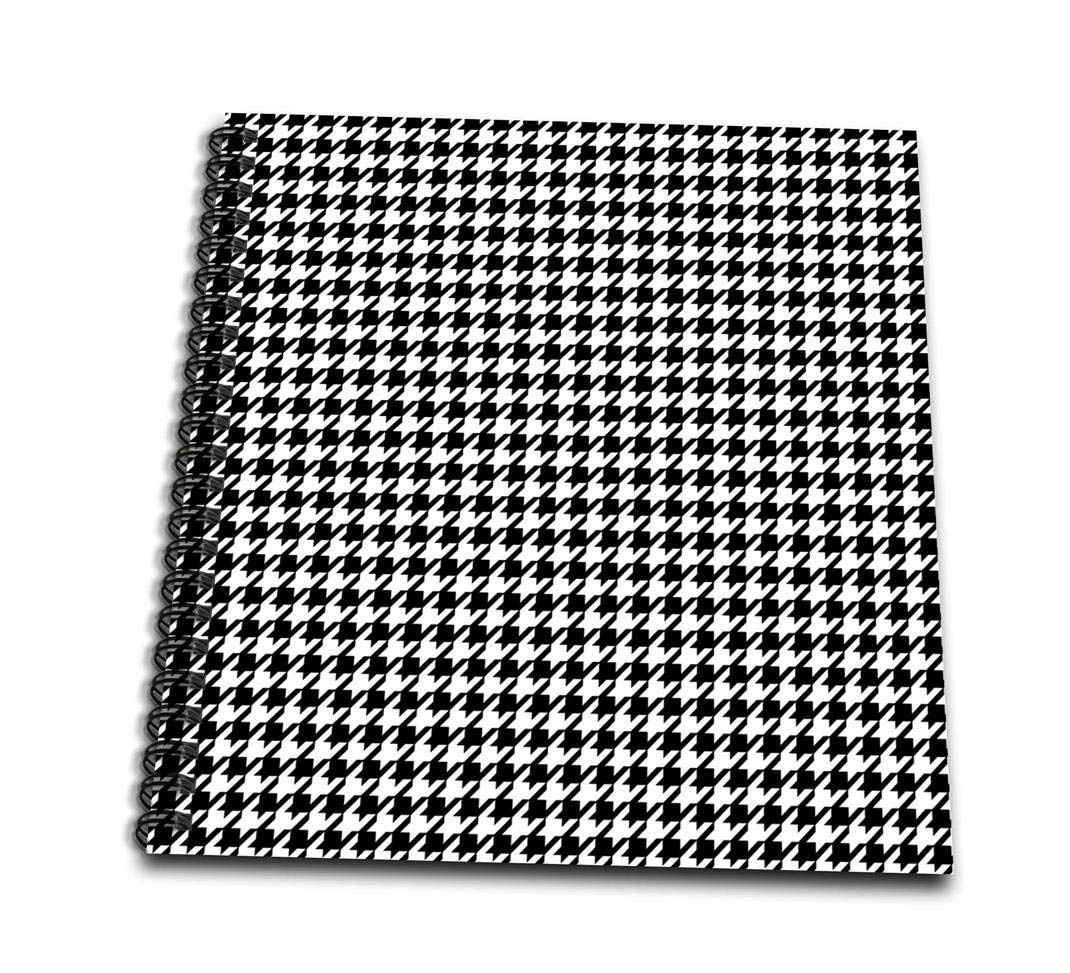3dRose3dRose Black and white houndstooth pattern - small - preppy trendy stylish classy classic chic fashionable - Mini Notepad, 10cm by 10cm