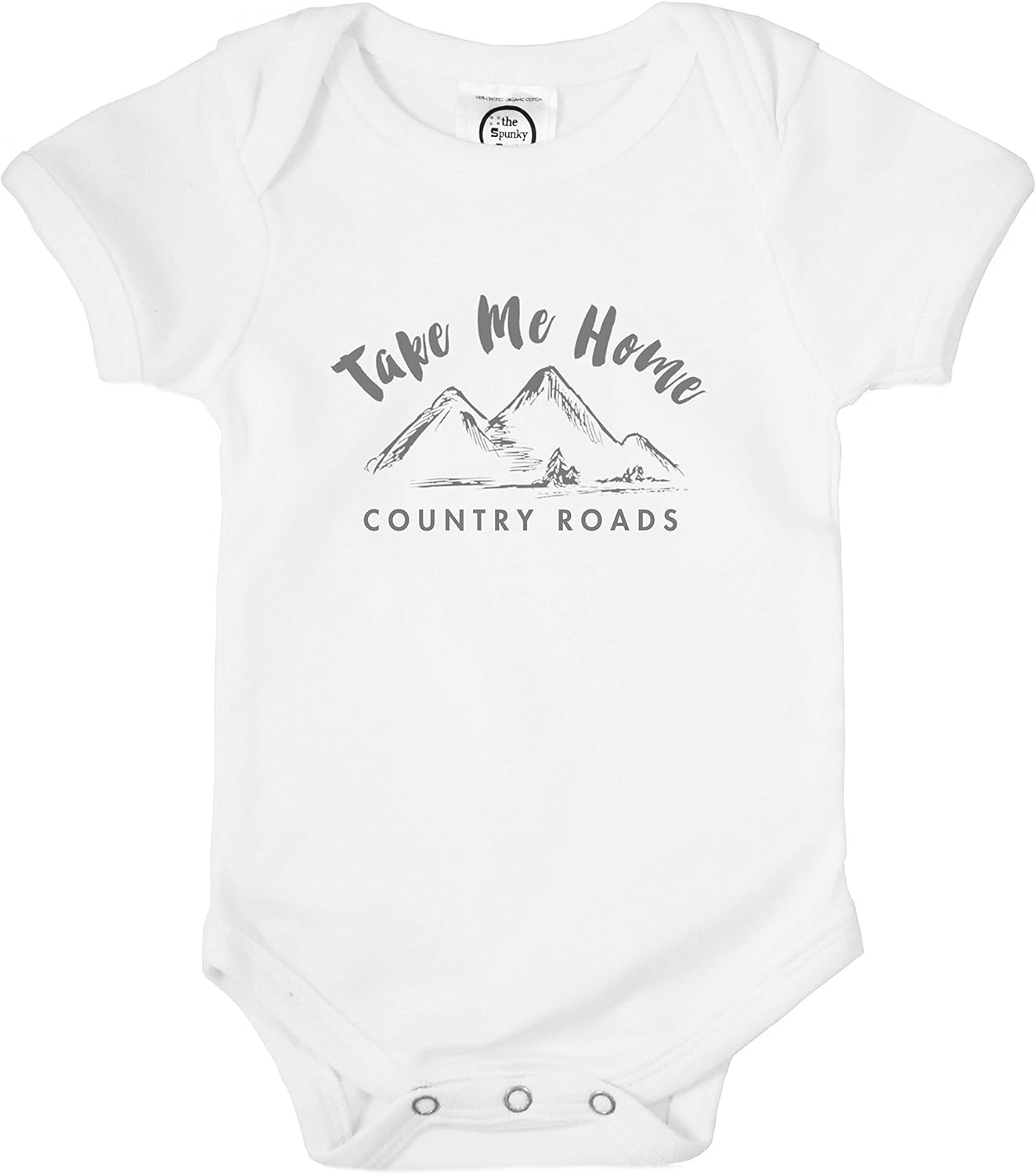 The Spunky Stork Take Me Home Country Roads Organic Cotton Baby Bodysuit