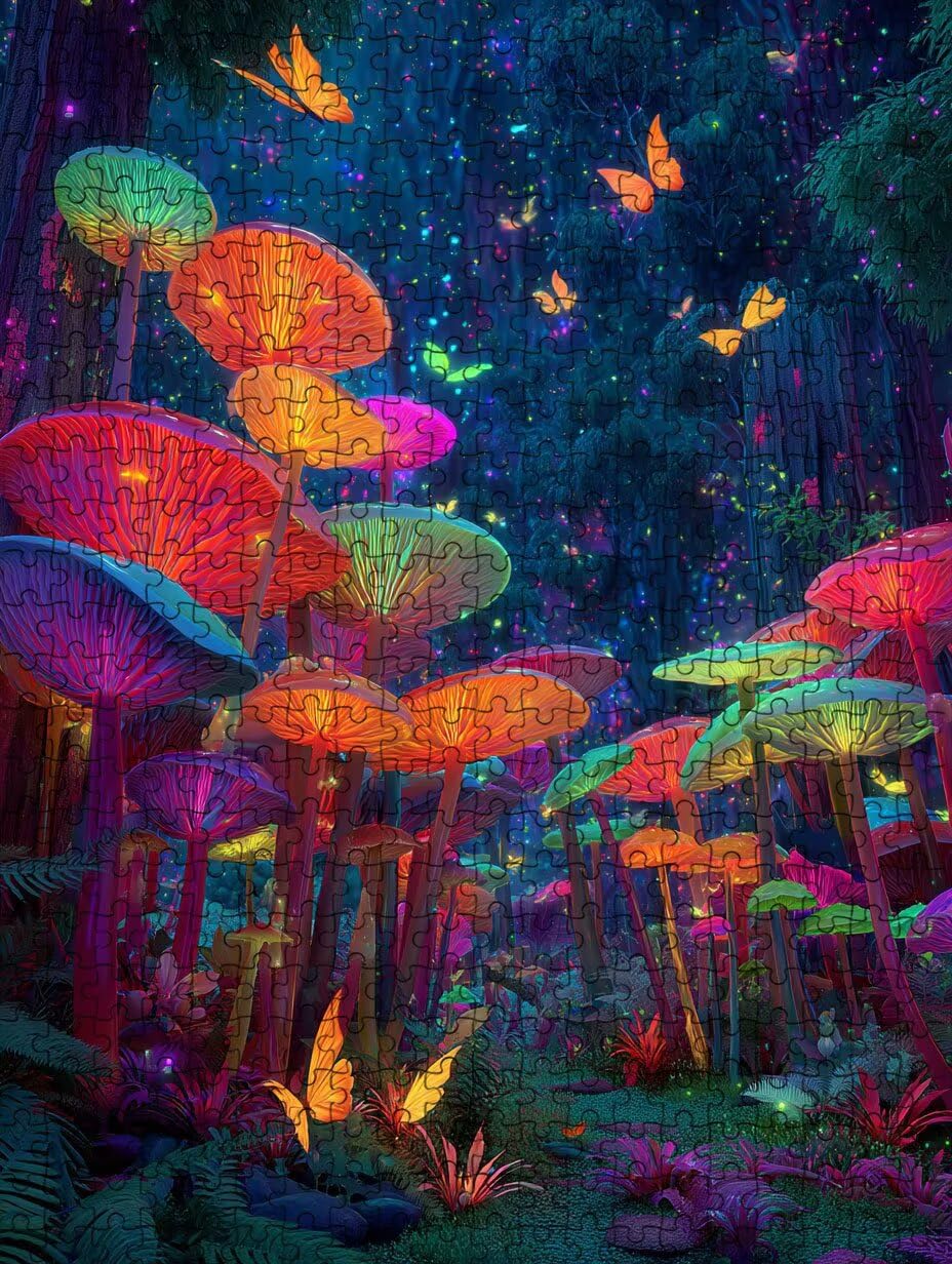Fantastyczne grzyby, klasyczne puzzle 4000 sztuk dla dorosłych BLQSBGA7-388 | Wyzwanie Zagadki, Gry Logiczne Cała Rodzina, Stres, Wystrój Domu Miłośnicy Puzzle