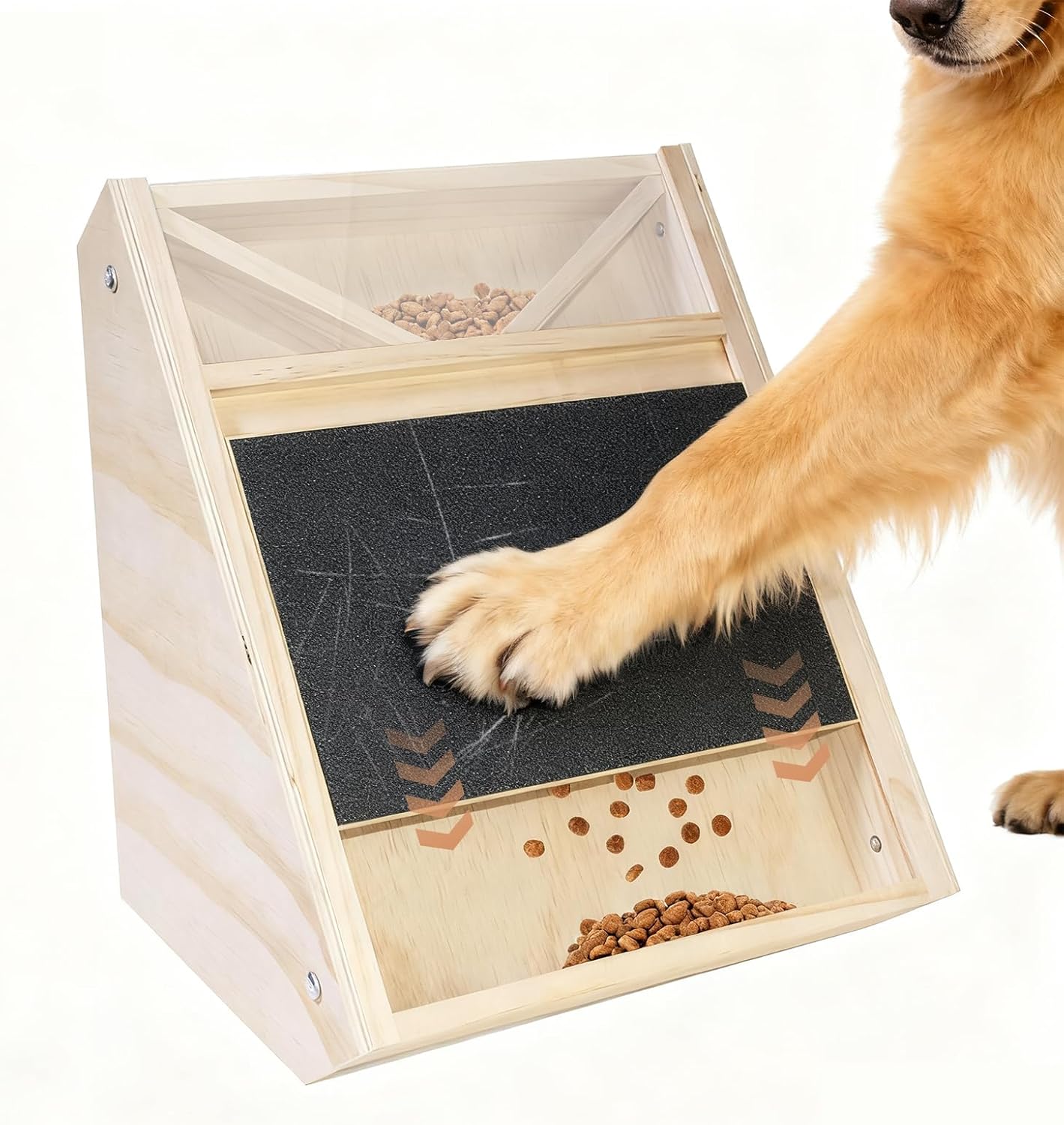 Dog Scratch Pad for Nails: Quiet Dog Scratch Board with Treats, Easy Change Dog Nail Board with 2Pcs Removable Stand, Interactive Paw Nail Scratcher & Slow Feeder Toy