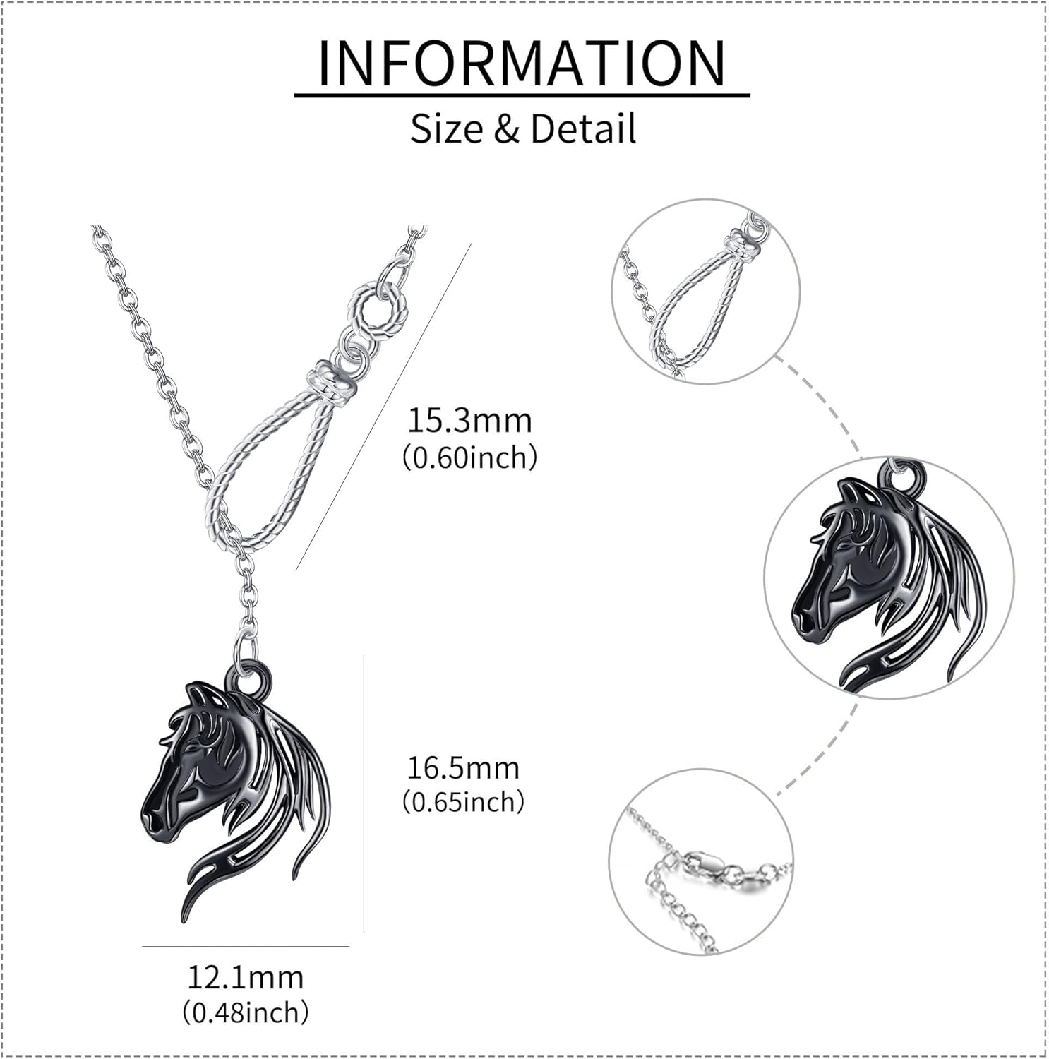 Horse Necklace Sterling Silver Horseshoe Pendant Horse Shoe Jewelry for Women - Image 5