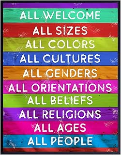 Welcome Sign - LARGE 11x14 - Liberal Wall Decor - Gift for LGBTQ, Queer, Gay, Bi, Lesbian, African American, Black, Latino, Democrats -Plaque Art Decoration Poster - Home, Office, Store, Bar -Unframed