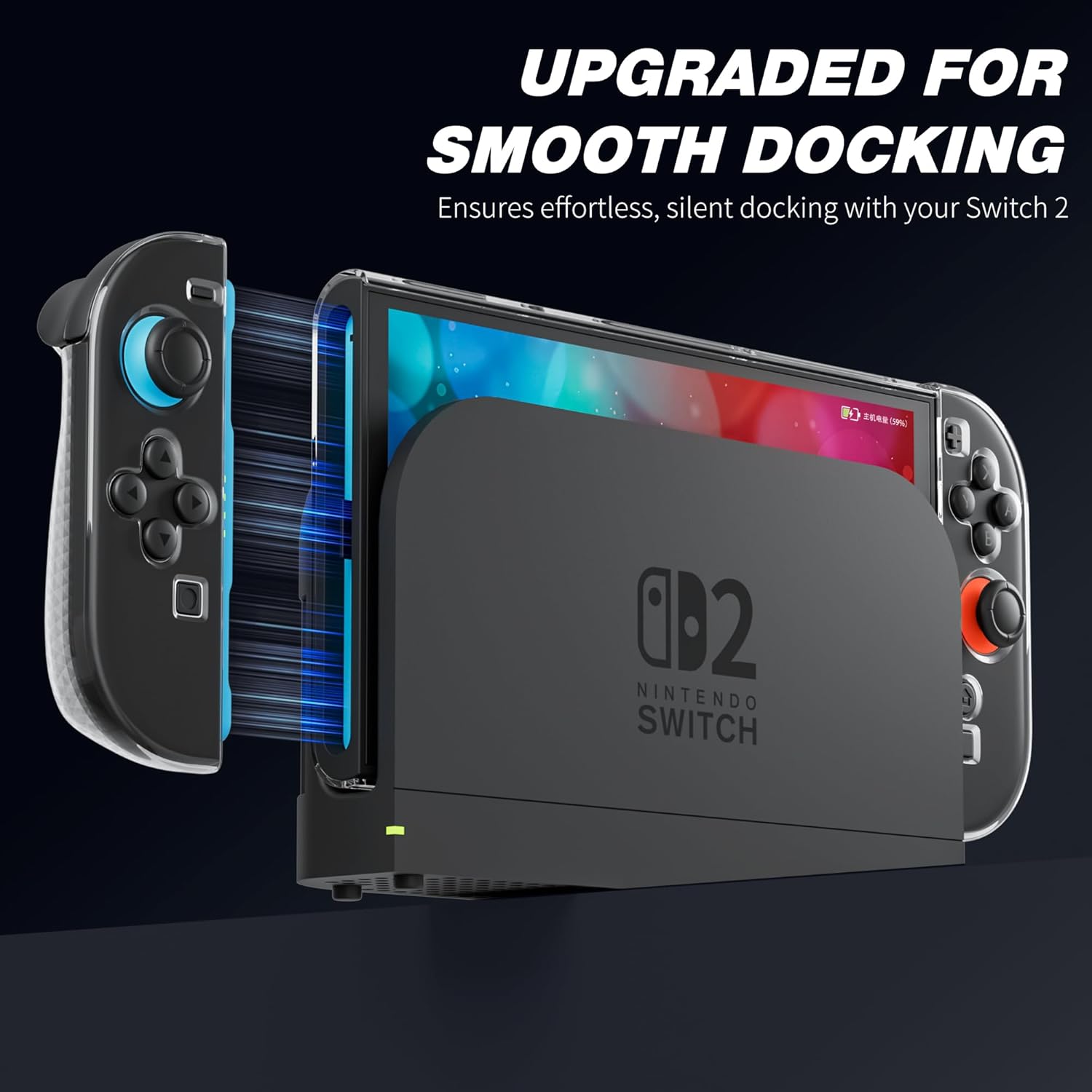 GLDRAM Crystal Diamond Pattern Case for Nintendo Switch 2 (2025), Durable Hard Shell Clear PC Protective Cover Skin with Detachable TPU Grip Case for Switch 2 Accessories - Image 6