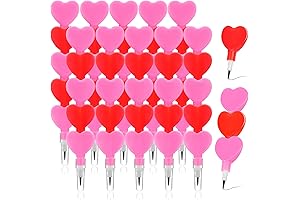 Valentine's Day Pencils for Kids - 48 Pack Heart Stackable Pencils