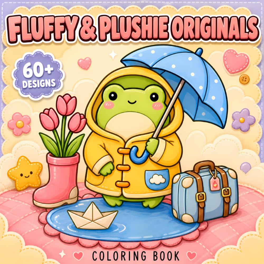 Fluffy & Plushie Originals Coloring Book: Simple And Sweet Animal Coloring Pages Designed For Relaxation, Imagination, And Joyful Gift Ideas