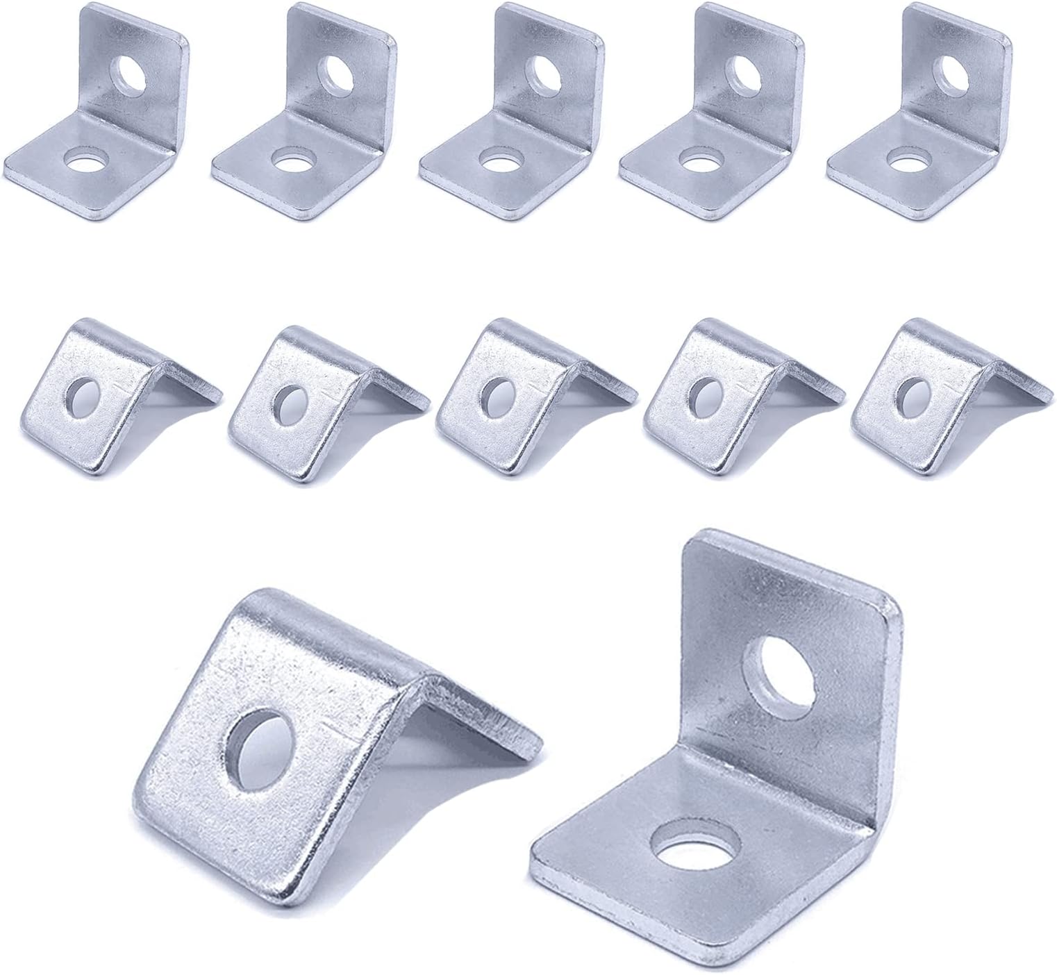 10pack 2 Hole L Shaped 90 Degree Angle Connector Bracket Fit for 1/2" Bolt in 1-5/8" Strut Channel