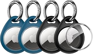 UNBREAKcable 4-Pack AirTag Holder - Secure Waterproof TPU Case with Metal Keychain for Pets, Kids, Luggage, Keys