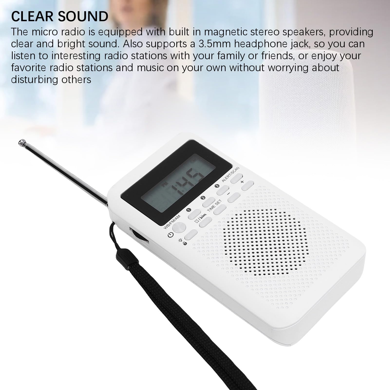 AM FM Portable Pocket Radio, Battery Operated, Digital Tuning, Loud Speaker,LCD Screen, Alarm Clock, Handheld Emergency Radio for Indoor & Outdoor