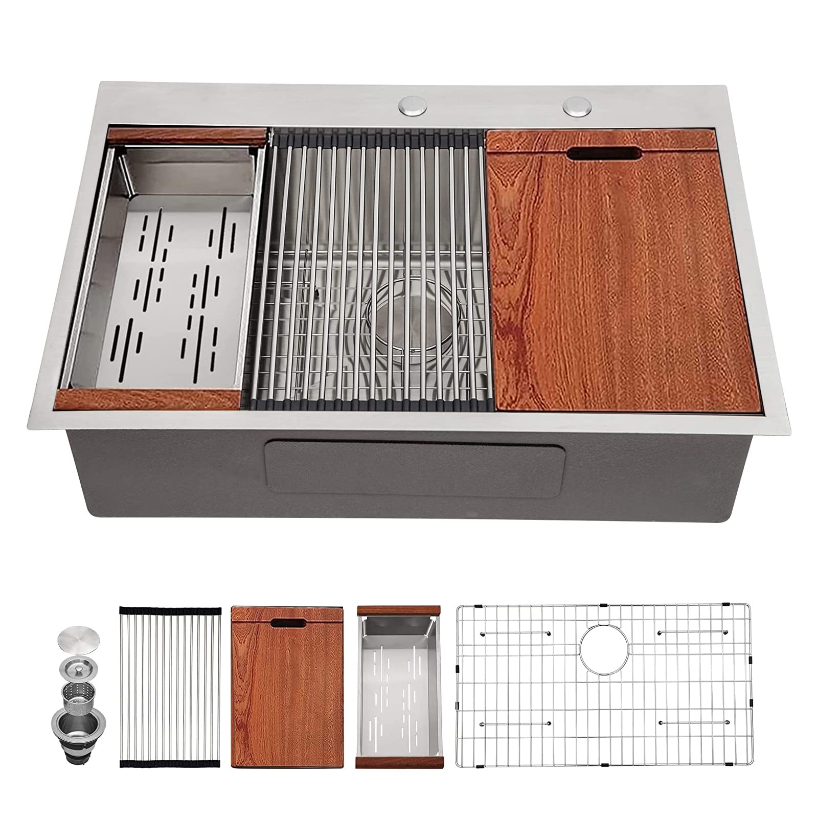 Buy 30 Drop In Kitchen Sink Mocoloo 30x22 Workstation 16 Gauge