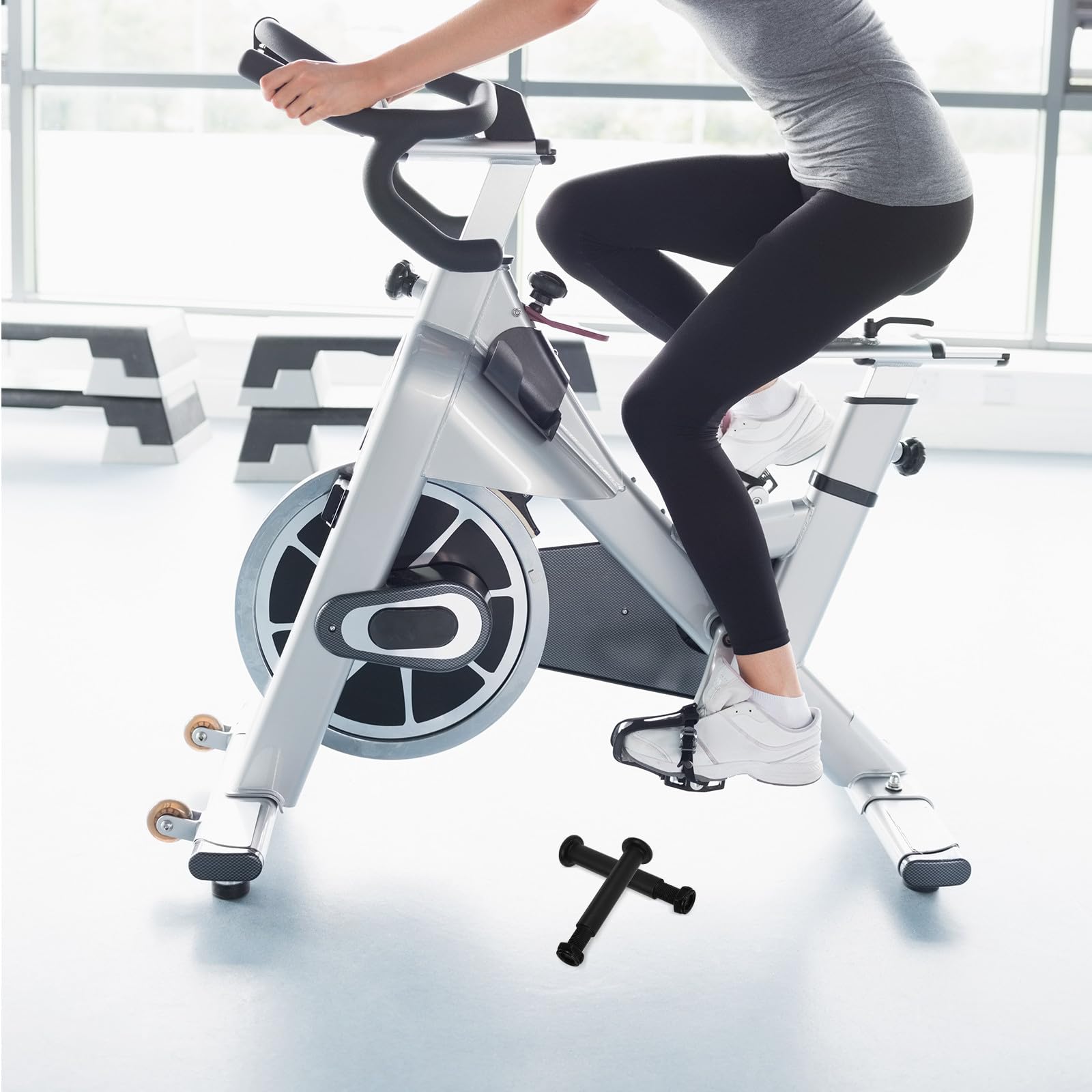 1 Paar Pedalbolzen aus Stahl für Ellipsentrainer Pedalachsen Ersatzteile Kompatibel mit Fitnessgeräten Robust und Vielseitig für Heimtrainer