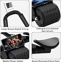 Vista 3 de 2026 New Ab Roller Wheel with Knee Mat &Timer, Automatic Rebound Abdominal Wheel, Ab Abdominal Exercise Roller with Elbow Support, Abs Workout