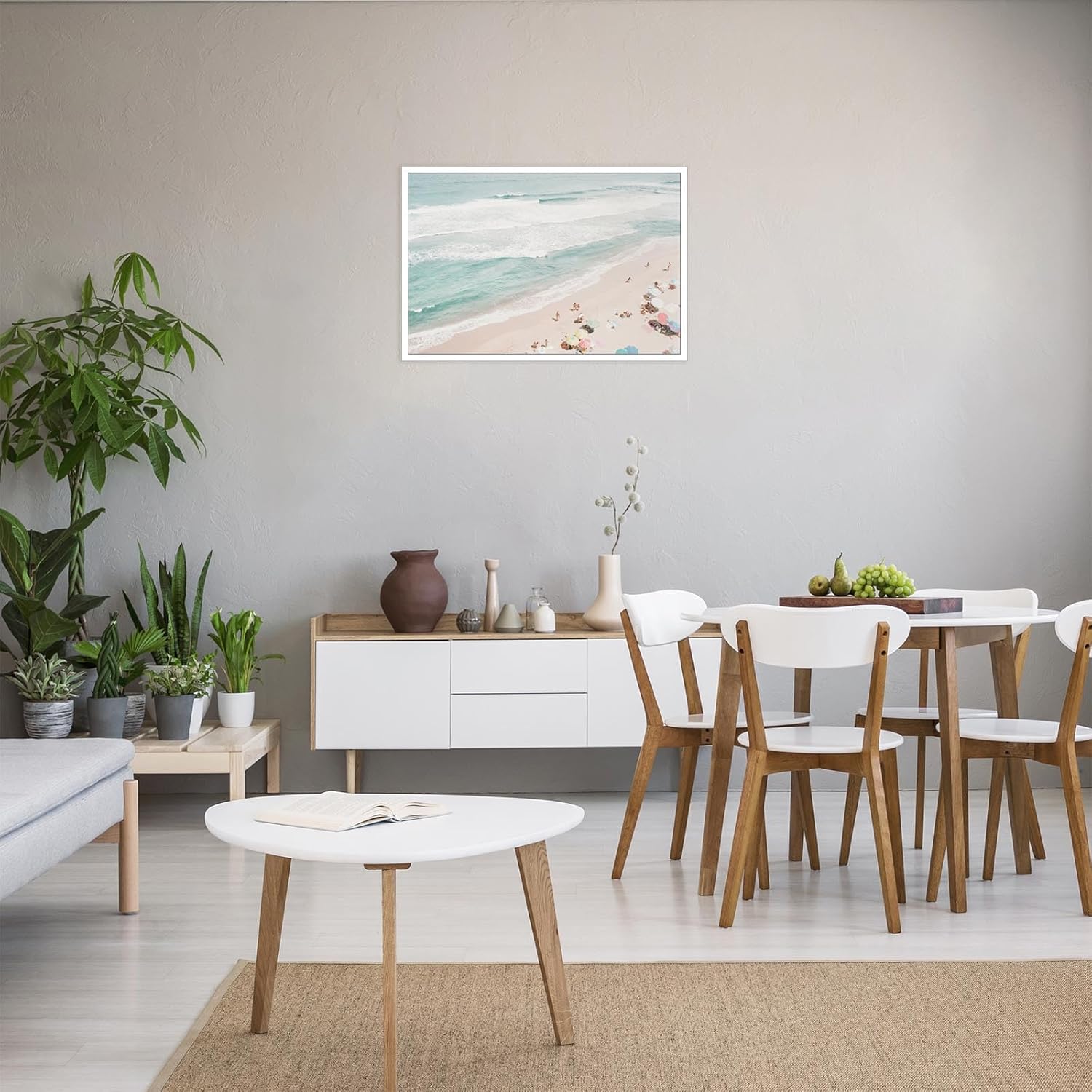 Trendy Summer Coastal Surfing Wall Art Funky Ocean Beach Swim Canvas Posters Ocean Travel Vacation Landscape Prints Painting For Living Room Bedroom Wall Decor 24x36in Unframed