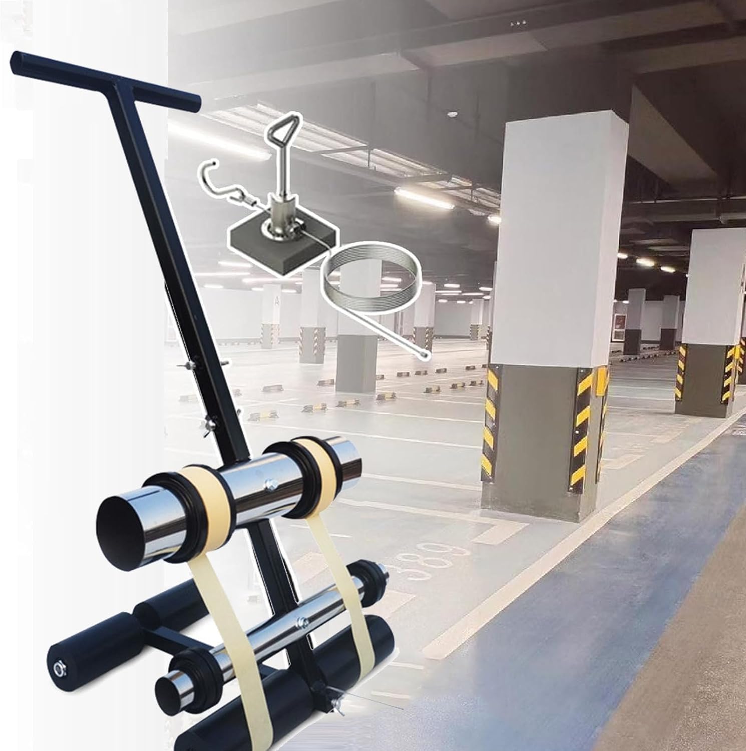 Manual Floor Tape Applicator, Lane Marking Applicator, Tape Applicator Dispenser, Tape Pasting Marking Machine, for Wall Packing Floor Warehouse Gym, Set