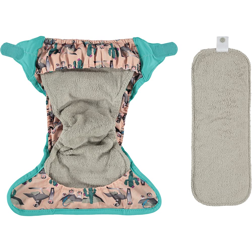 Pannolino in bambù con chiusura Aplix taglia unica dalla nascita al vasino design Furetto